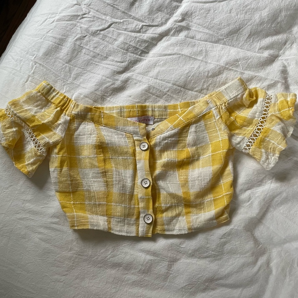 Red Carter Yellow Gingham Crop Top